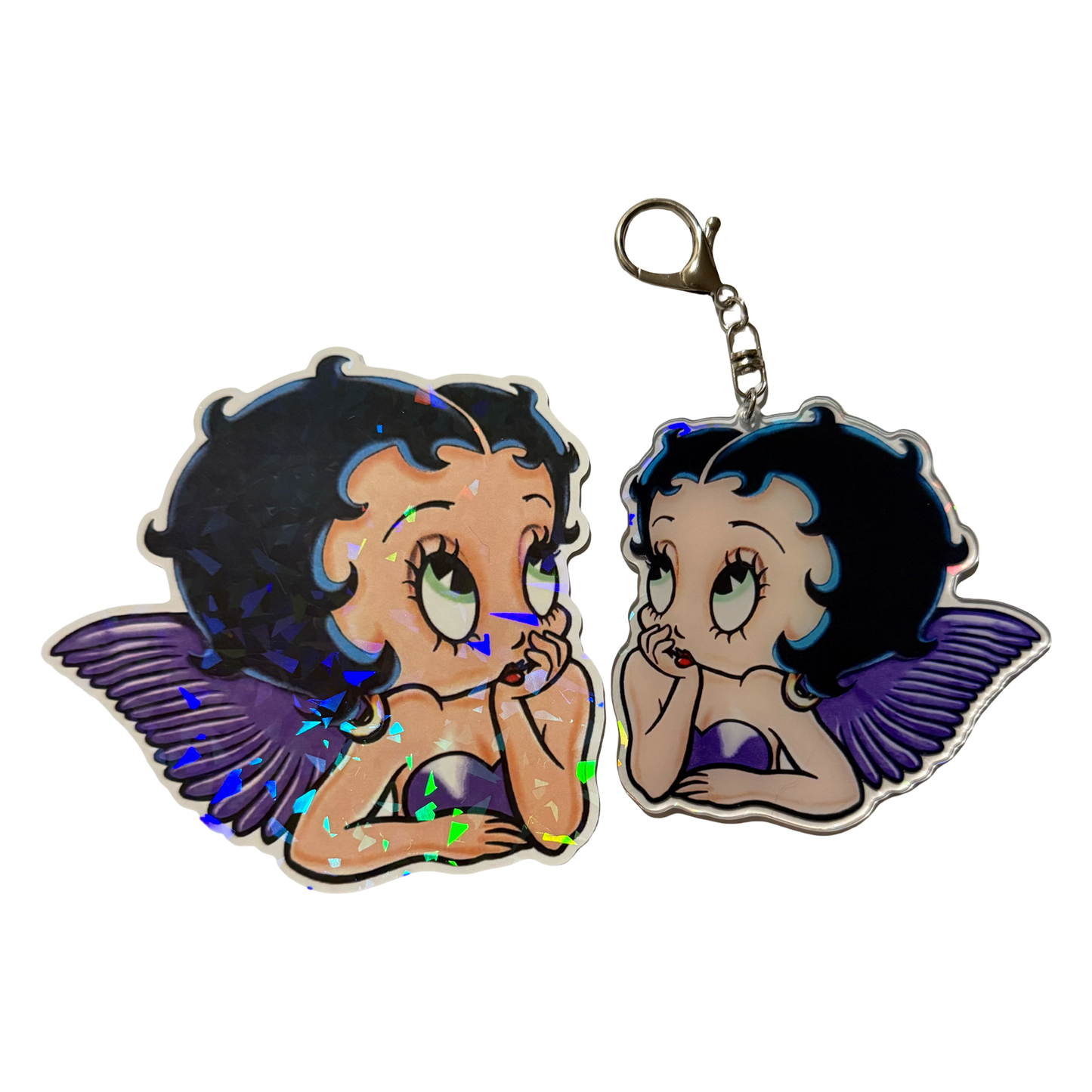 Boop Keychain & Jumbo Sticker Bundle