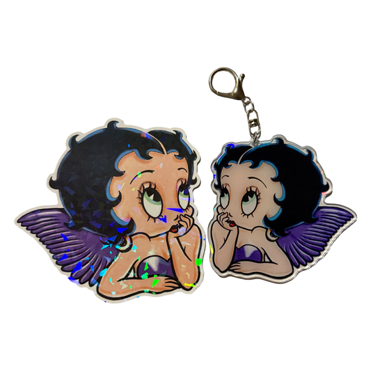 Boop Keychain & Jumbo Sticker Bundle