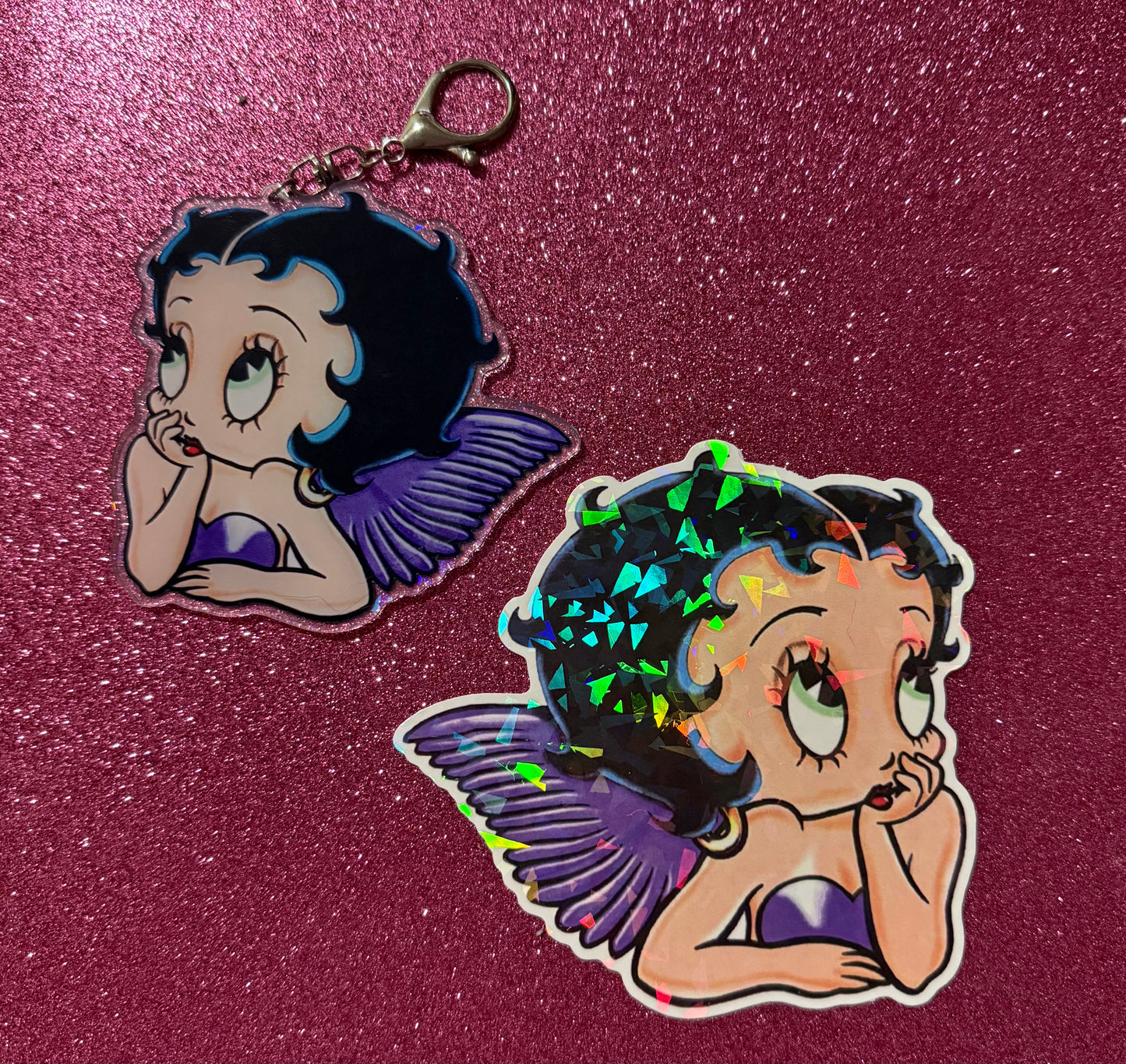 Boop Keychain & Jumbo Sticker Bundle